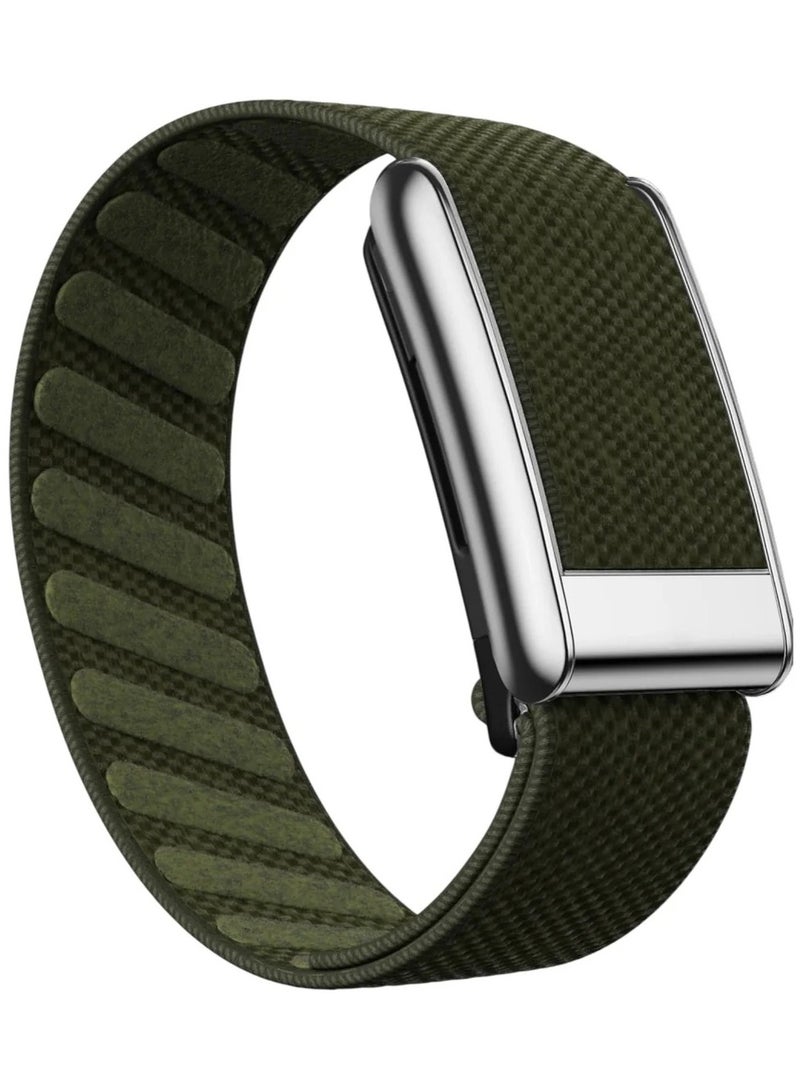 Nylon Sport Band For WHOOP 5.0, One/Peak, Ultra-soft Breathable Sports Waterproof Replacement Wristbands for Women Men (NOT for Gen 4)- Green