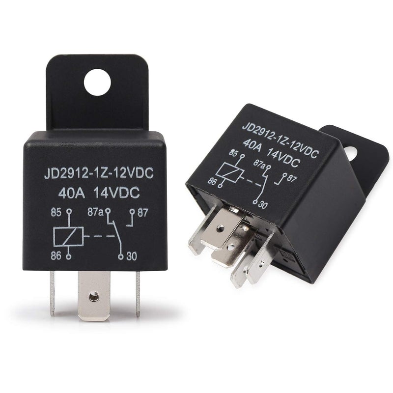Ehdis 12V Motor Relay 5 Pin Coil 40amp Spdt Model No.: JD2912-1Z-12VDC 40A 14VDC, Contactor Relay Switch Power, Auto Switches & Starters, 2 Pack - Image 1