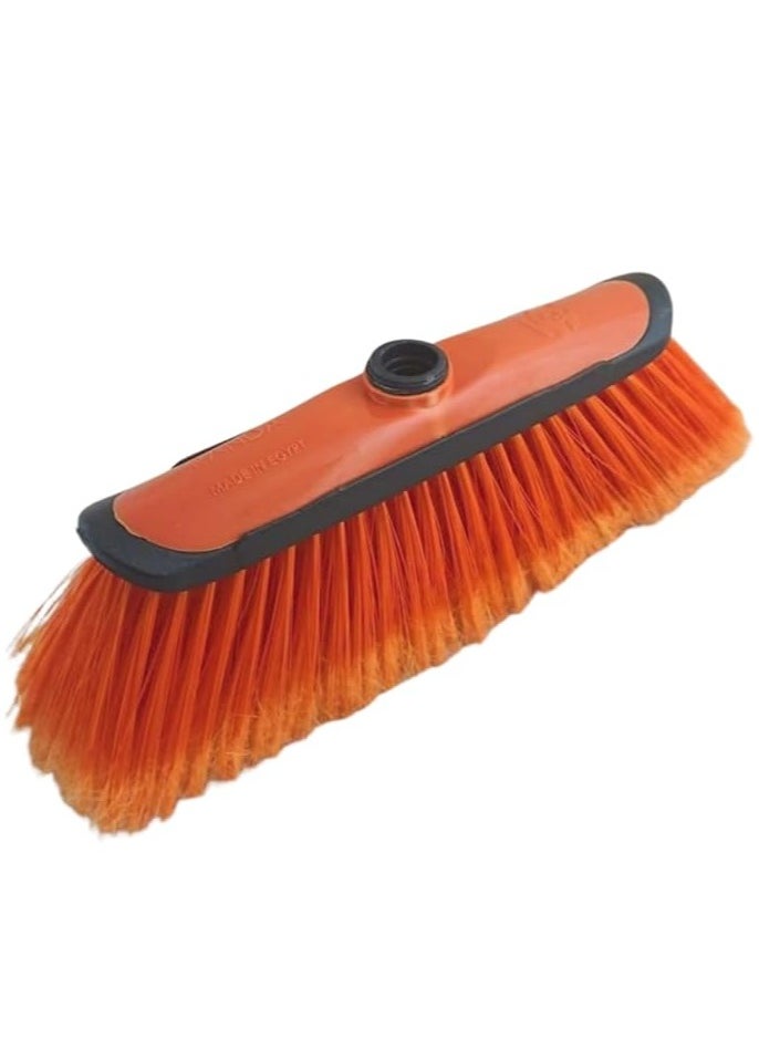 Generic "Panda Soft Bristle Broom Head – Indoor & Outdoor Floor Cleaning – Durable & Lightweight – Suitable for All Surface Types" (Orange with Black Edge)  - Image 1