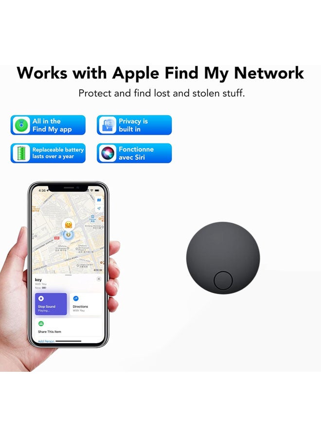 SJet Air Tags Tracker, Item Finders Work for Find My APP(iOS Only) Tracker Tags for Keys, Luggage, Backpack etc, Replaceable Battery Last 1 Year, IP68 Waterproof Smart Tag with Holder Keychain  - Image 4