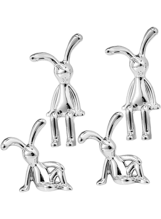 GIFT Set of 4 Rabbit Car Ornaments Light Luxury Ornaments Cute Car Interiors Car Decorations Creative Car Centre Console Jewelry - Image 1