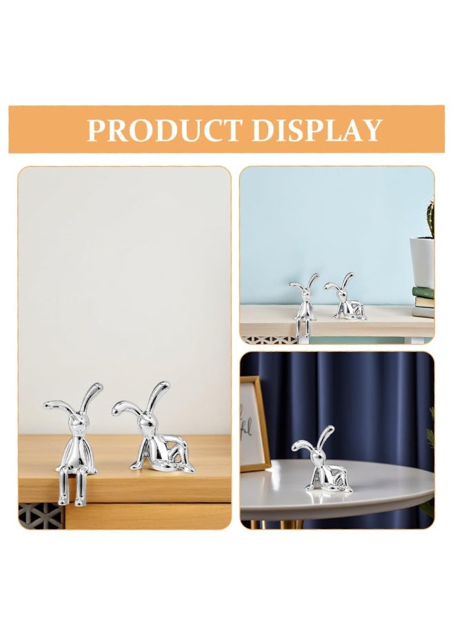 GIFT Set of 4 Rabbit Car Ornaments Light Luxury Ornaments Cute Car Interiors Car Decorations Creative Car Centre Console Jewelry - Image 4