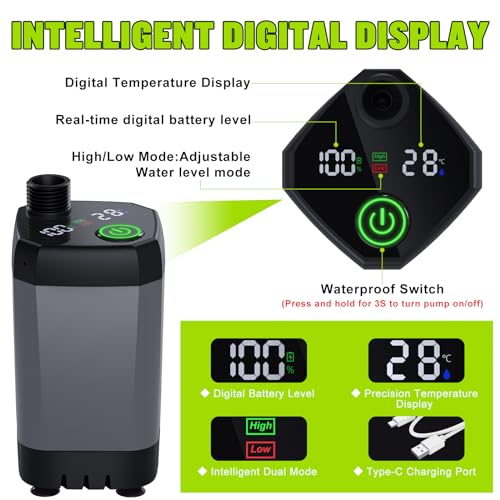 Spopal Portable Shower for Camping, [Long-Lasting] 6000mAh Rechargeable Camping Shower with Intelligent LED Display, 4 Spray Modes, IPX7 Waterproof Outdoor Camp Pump for Hiking, Travel, Car, Pet - Image 5
