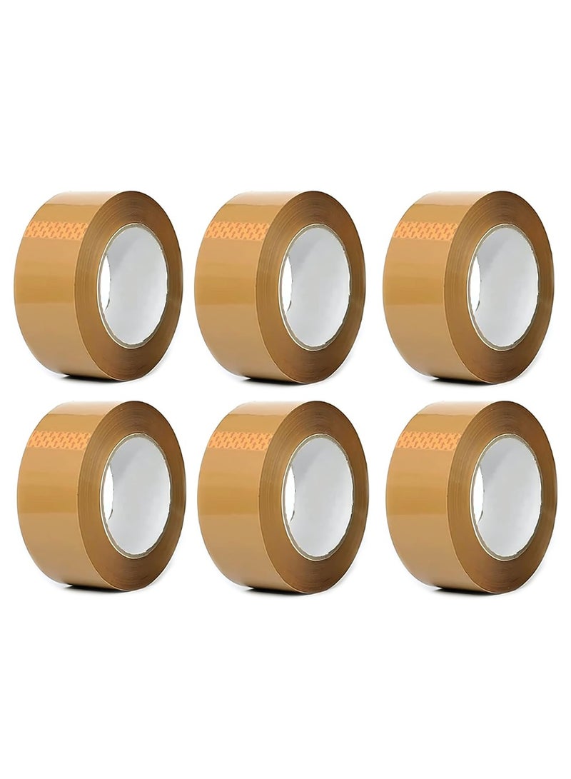 HEXAR Heavy Duty Packing Tape, 45 MM x 137 Meters 150 Yards Packaging Tape for Sealing Parcel Boxes Office Home School Use Strong Adhesive Tape Super Secure Sticky Seal (Brown, Pack of 6) - Image 1