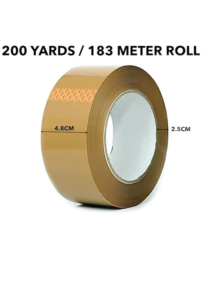 HEXAR Heavy Duty Packing Tape, 45 MM x 183 Meters 200 Yards Packaging Tape for Sealing Parcel Boxes Office Home School Use Strong Adhesive Tape Super Secure Sticky Seal (Brown, Pack of 6) - pzsku/Z1F3E29A80D4E7EF8147AZ/45/_/1702457929/ae947a41-8589-4d6e-b6c0-85fd4e3ee2e1