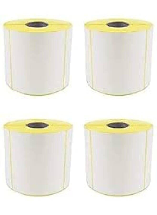 ملصقات ورقية حرارية لطابعة الباركود - 10 × 15 سم، 400 ملصق، 4 بكرات