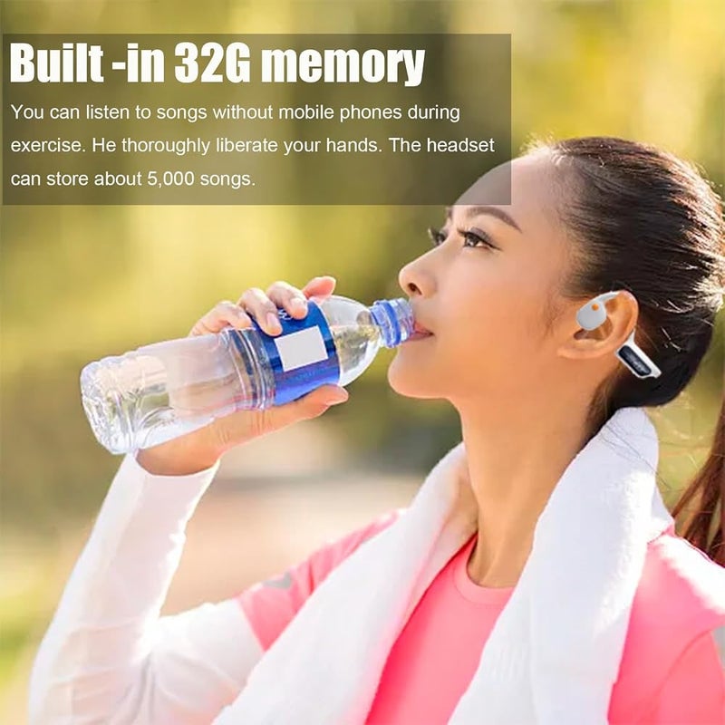 NALACAL Waterproof Bone Conduction Wireless Earbuds for Swimming, Built-In 32GB Memory, IPx8 Waterproof Bone Conduction Headphones, Bluetooth 5.2, Magnetic Charging, Open Ear Sports Earphones - Image 5