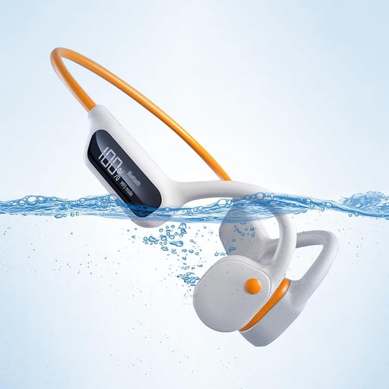 NALACAL Waterproof Bone Conduction Wireless Earbuds for Swimming, Built-In 32GB Memory, IPx8 Waterproof Bone Conduction Headphones, Bluetooth 5.2, Magnetic Charging, Open Ear Sports Earphones - Image 1