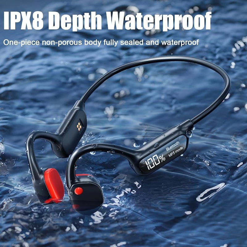 NALACAL Waterproof Bone Conduction Wireless Earbuds for Swimming, Built-In 32GB Memory, IPx8 Waterproof Bone Conduction Headphones, Bluetooth 5.2, Magnetic Charging, Open Ear Sports Earphones - Image 4