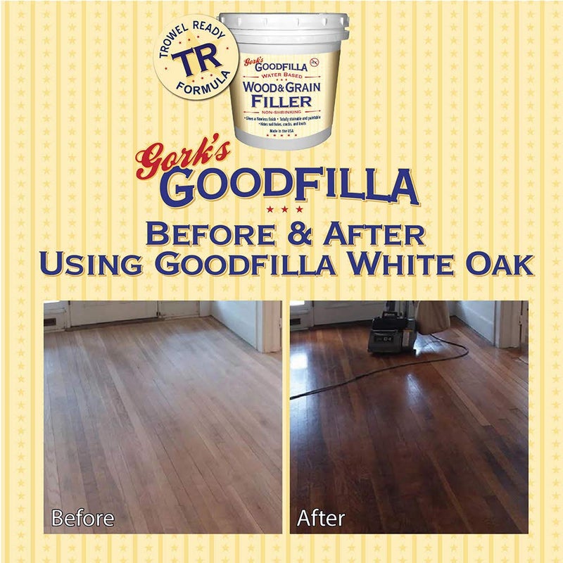 Goodfilla Water-Based Wood & Grain Filler (Trowel Ready) - Red Oak - 1 Quart by Goodfilla | Replace Every Filler & Putty | Repairs  Finishes & Patches | Paintable  Stainable  Sandable & Quick Drying - Image 2