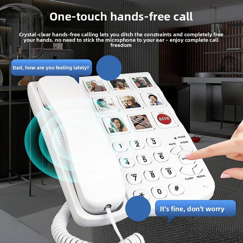 Big Button Phone for Elderly with One Touch Dialing Adjustable Volume and LED Caller Indicator - Image 3