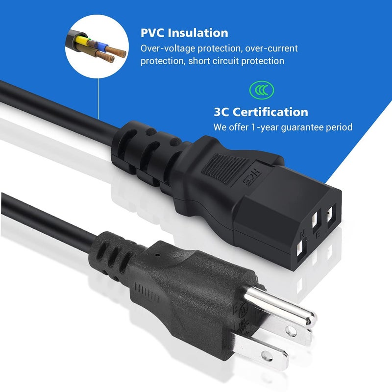 Facmogu محول طاقة Facmogu 3 شقوق DC 12V 3A 36W من AC إلى DC، محول سطح المكتب مع 5.5x2.1mm و 2.5mm، محول طاقة 12V، محول طاقة 12 فولت 3 أمبير بطول إجمالي 9.84 قدم/ 3 متر - Image 4