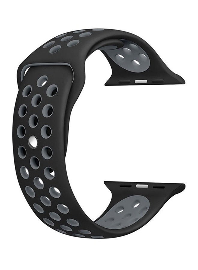 NIBEMINENT Replacement Band For Apple Watch Series 1/2/3 38/42mm Black/Grey