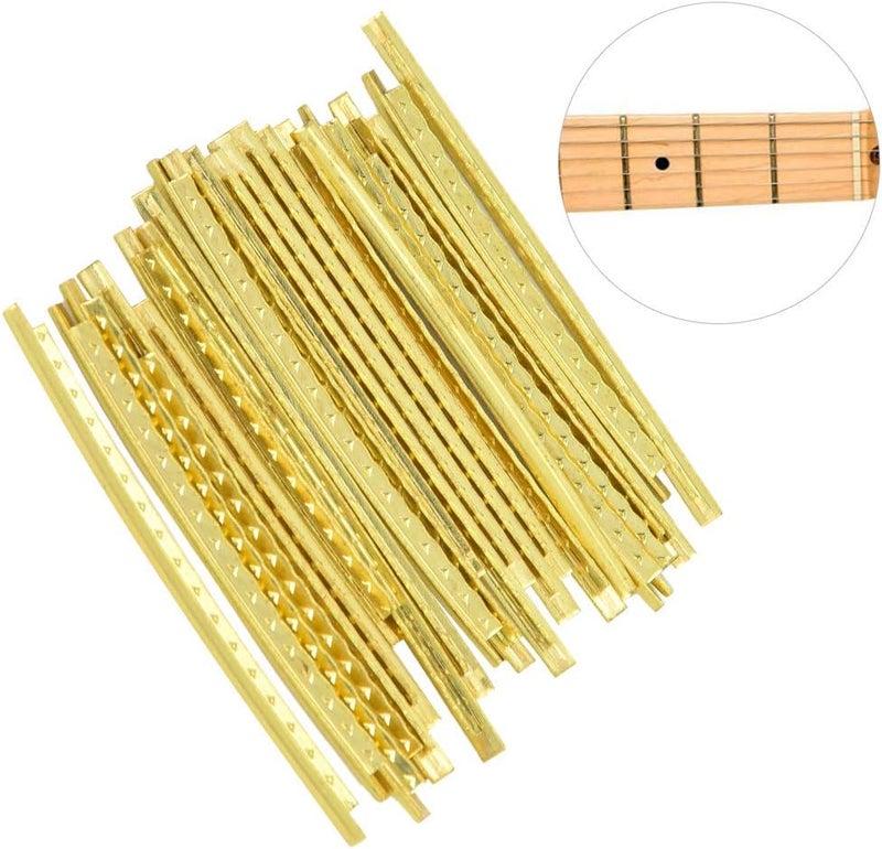 klarako Brass High Strength Fingerboard Fret Wire, 24pcs/Set Electric Guitar Fret Wire, for Guitar Enthusiasts Professionals Electric Bass Electric Guitar - Image 5