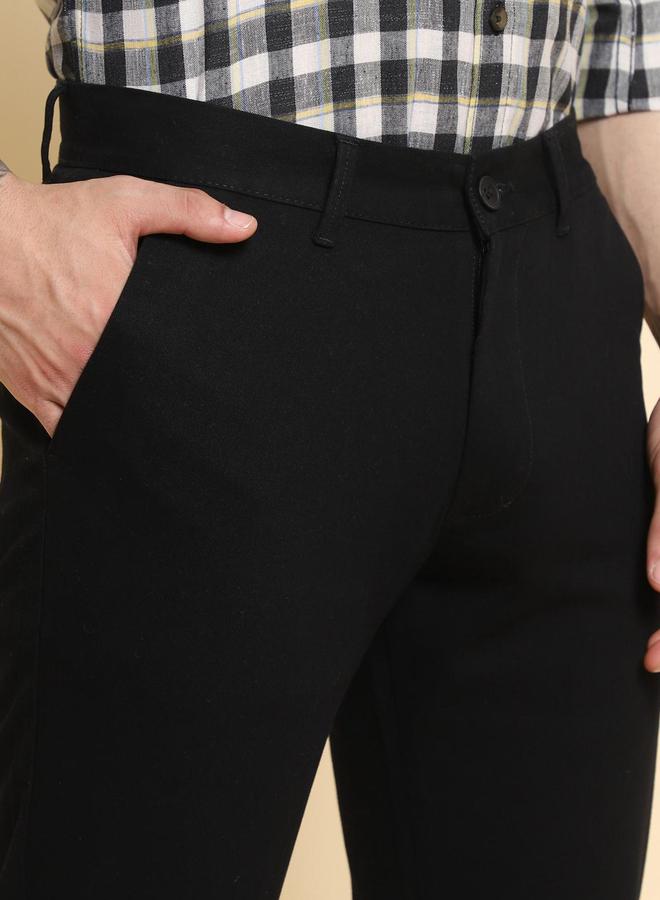 دينيس لينغو تشينو قطن خالص مريح بخصر متوسط سادة بقصة ضيقة من ستايلي - Image 2