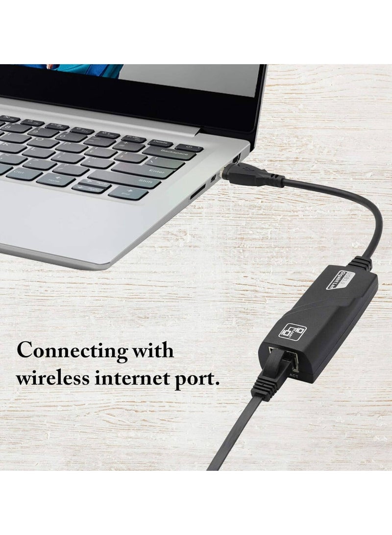 USB 3.0 to Ethernet Adapter, 10/100/1000Mbps Gigabit Network LAN Cable, Compatible with Windows, Mac OS, Chrome OS, Linux, Plug & Play High-Speed USB to RJ45 Converter - Image 5