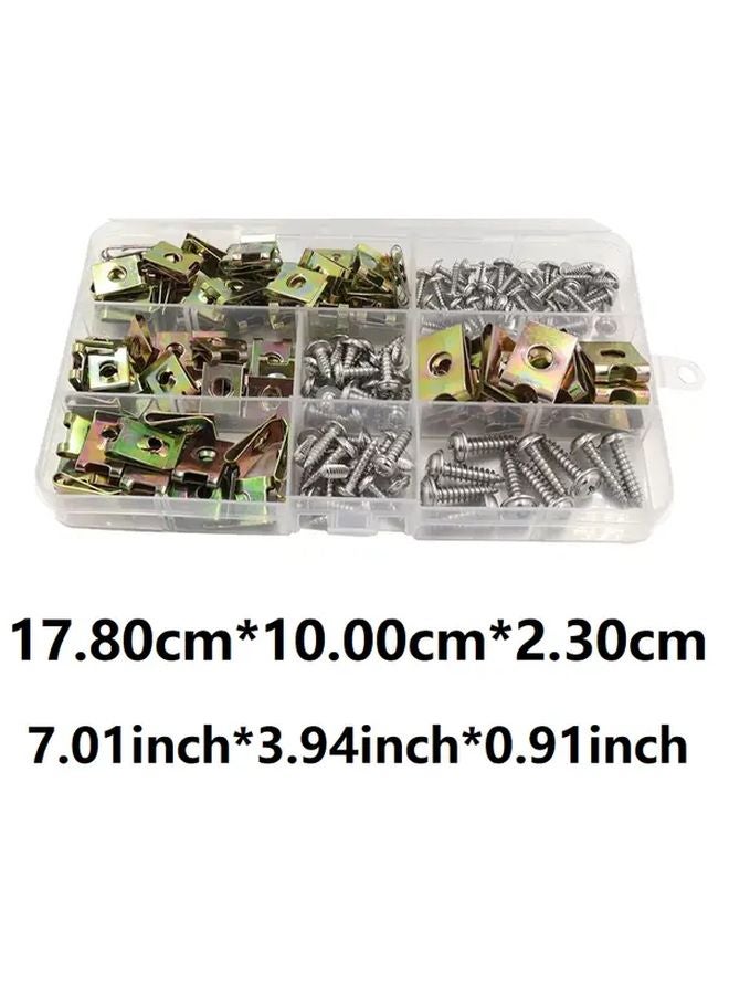170 Pcs U Nuts With Self Tapping Screws Spire U Clips Car Fastener Set For Auto Engine Fender - Image 3