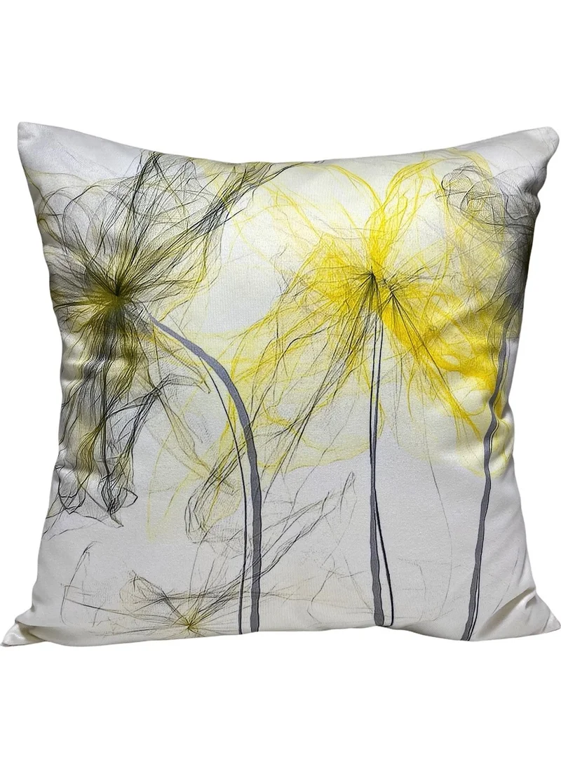 Alla Turca Pillow Cover Yellow Gray Flower