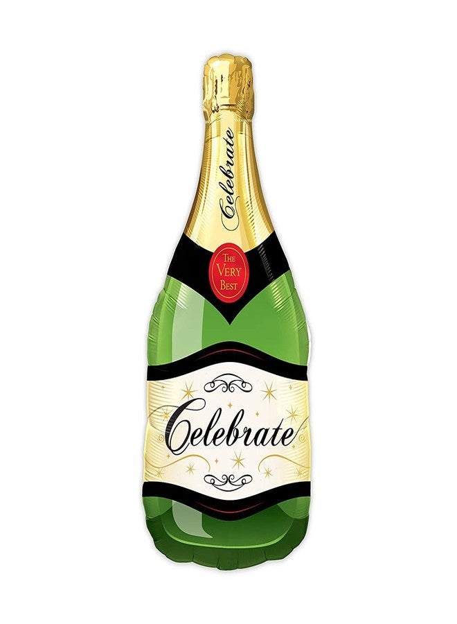 Qualatex 39" Foil Celebrate Champagne Bottle Balloon 1 per package - Image 1