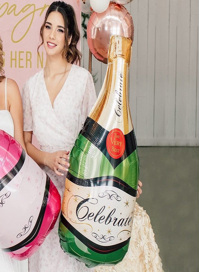Qualatex 39" Foil Celebrate Champagne Bottle Balloon 1 per package - Image 3