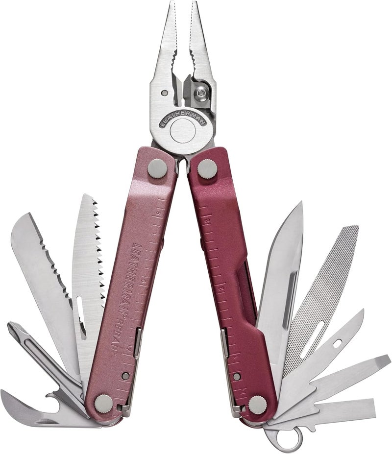 LEATHERMAN أداة متعددة الاستخدامات ريبار مع قواطع أسلاك قابلة للاستبدال ومنشار، توت كرانبيري مائل - Image 1
