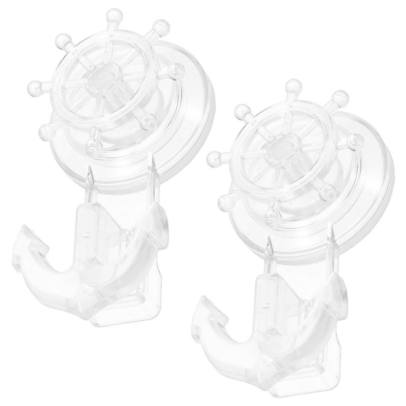Heavy Duty Plastic Suction Cup Hooks Rotatable Nautical Style Towel Shower Storage - Image 2
