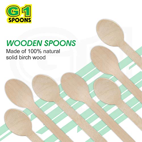 G1 Wooden Disposable Spoons, Multi-Purpose, 140mm Length, Pack of 100, Natural - Image 3