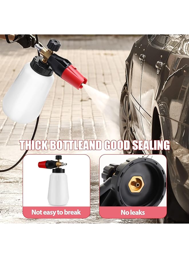 X spring Spring Snow Foam Lance, 1L Bottle Foam Cannon, Durable Car Wash Foam, Easy To Use Car Wash Sprayer, Car Foam Sprayer, Adjustable Foam Cannon With 1/4 Inch Quick Connector, For Pressure Washer - Image 5