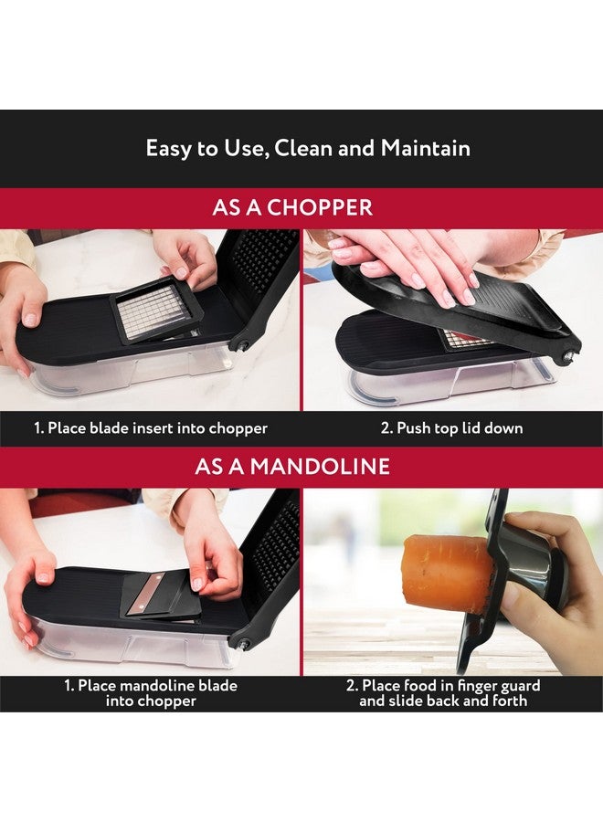 فل ستار مفرمة خضراوات فولستار، قطاعة ماندولين - مبشرة جبن، مفرمة طعام مع حاوية، أدوات مطبخ، أساسيات منزلية (6 في 1، أسود) - Image 4