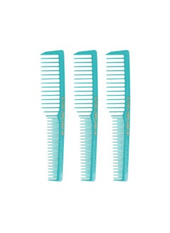 Allegro Combs 6000 Wide Tooth Vented Hair Combs - Set Of 3 (Mint) 