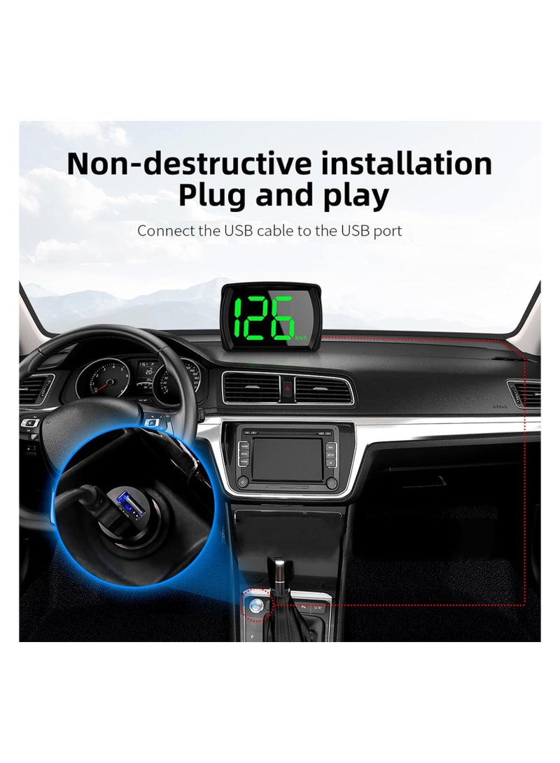 Heads-Up Display Digital Speedometer for Car Truck – Plug and Play HUD with Large Screen, High-Definition Display, KM/H MPH Speed Monitor, Overspeed Alarm, Compatible with All Vehicles - Image 3
