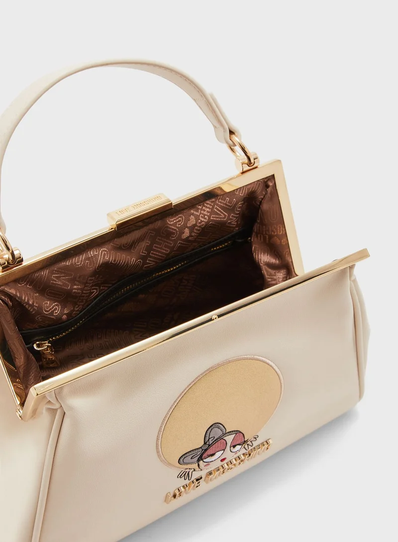 Love Moschino Top Handle Satchel With Patch