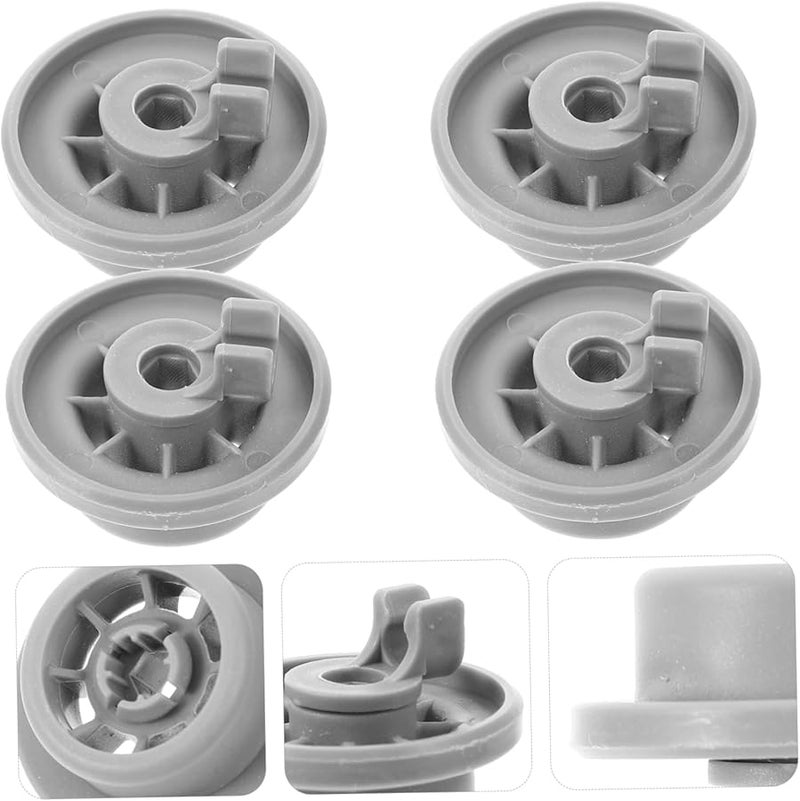 4 قطع عجلات الرف السفلي البديلة لغسالة الصحون سهلة التركيب تصميم مستقر - Image 5