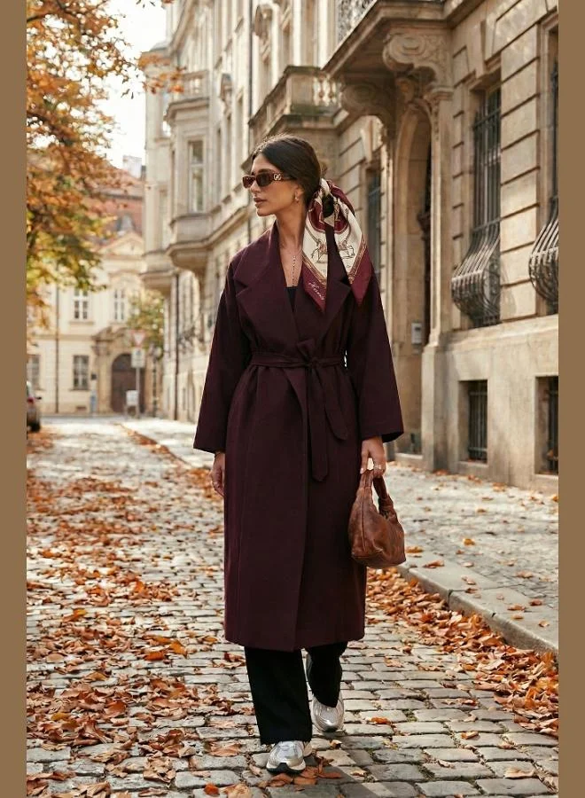 Lela Lela Oversize Fit Double-Breasted Belted Lined Trench Coat for Women 6839617