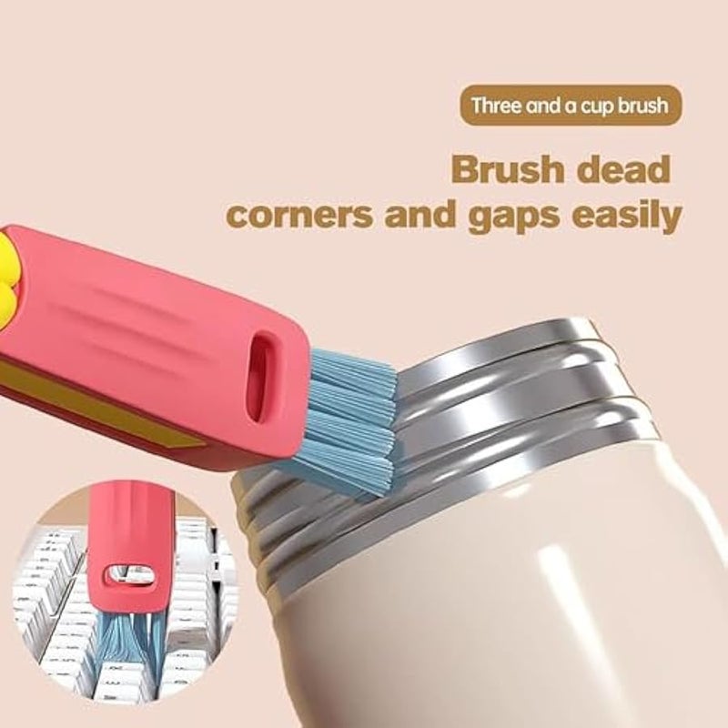 3 in 1 Lid Cleaning Brushes, 2024 Multifunctional Insulation Bottle Cleaning Tools, Mutipurpose Tiny Silicone Cup Holder Cleaner, Home Kitchen Cleaning Tools for Cups Kitchen Cleaning Tools - Image 5