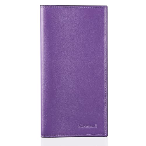 CASMONAL Premium Leather Checkbook Cover for Men and Women Checkbook Holder Wallet RFID Blocking - Image 1