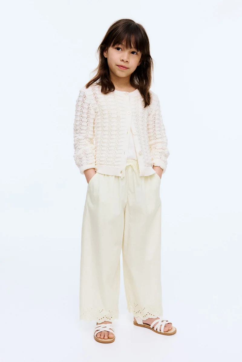 H&M Broderie anglaise cropped trousers