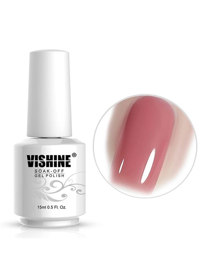 Vishine طلاء أظافر جل كريستال هلامي 15 مل لون وردي غامق شفاف طلاء أظافر جل UV LED لون مشرق لتجميل الأظافر في المنزل وصالون الأظافر #03 - Image 3