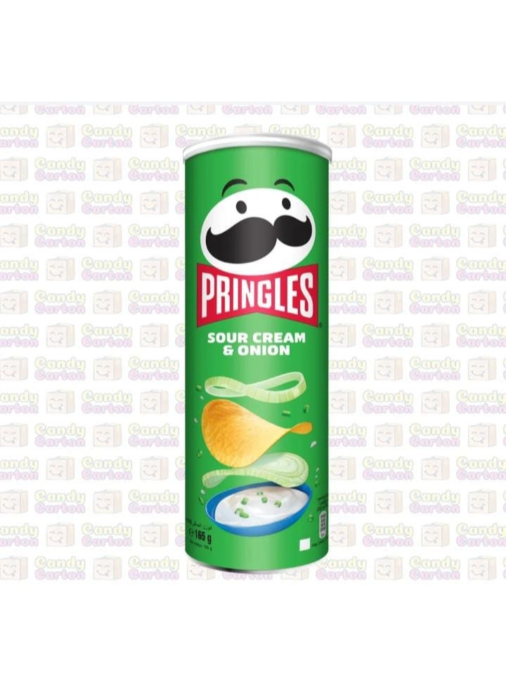 Pringles Sour Cream & Onion Potato Crisps 165g