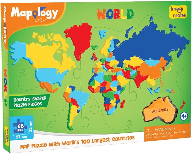 Imagimake Mapology World Map Puzzle | Educational Toys for Kids 5-7 | Puzzles for Kids Ages 4-8 | Map of The World | 6 Year Old Boy Gifts & Girl Gifts - Image 1