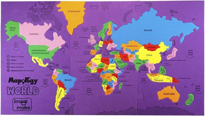 Imagimake Mapology World Map Puzzle | Educational Toys for Kids 5-7 | Puzzles for Kids Ages 4-8 | Map of The World | 6 Year Old Boy Gifts & Girl Gifts - Image 3
