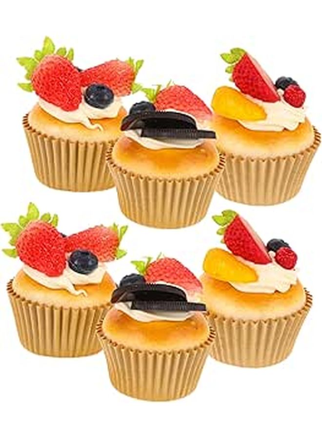 6pcs Realistic Cupcake Model Soft Pu Artificial Dessert Decor for Home Bakery Wedding Party Photography Props Educational Display - Image 1
