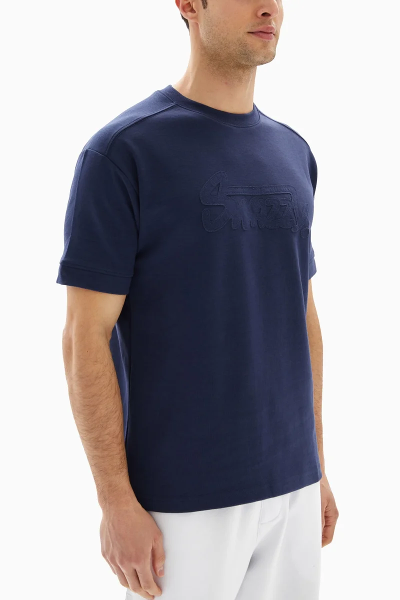 Wecre8 Navy Blue Minimalist T-shirt By WECRE8