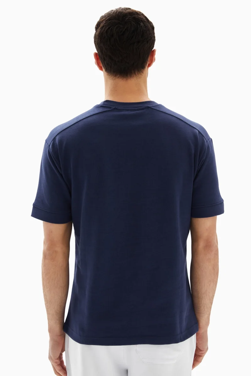 Wecre8 Navy Blue Minimalist T-shirt By WECRE8