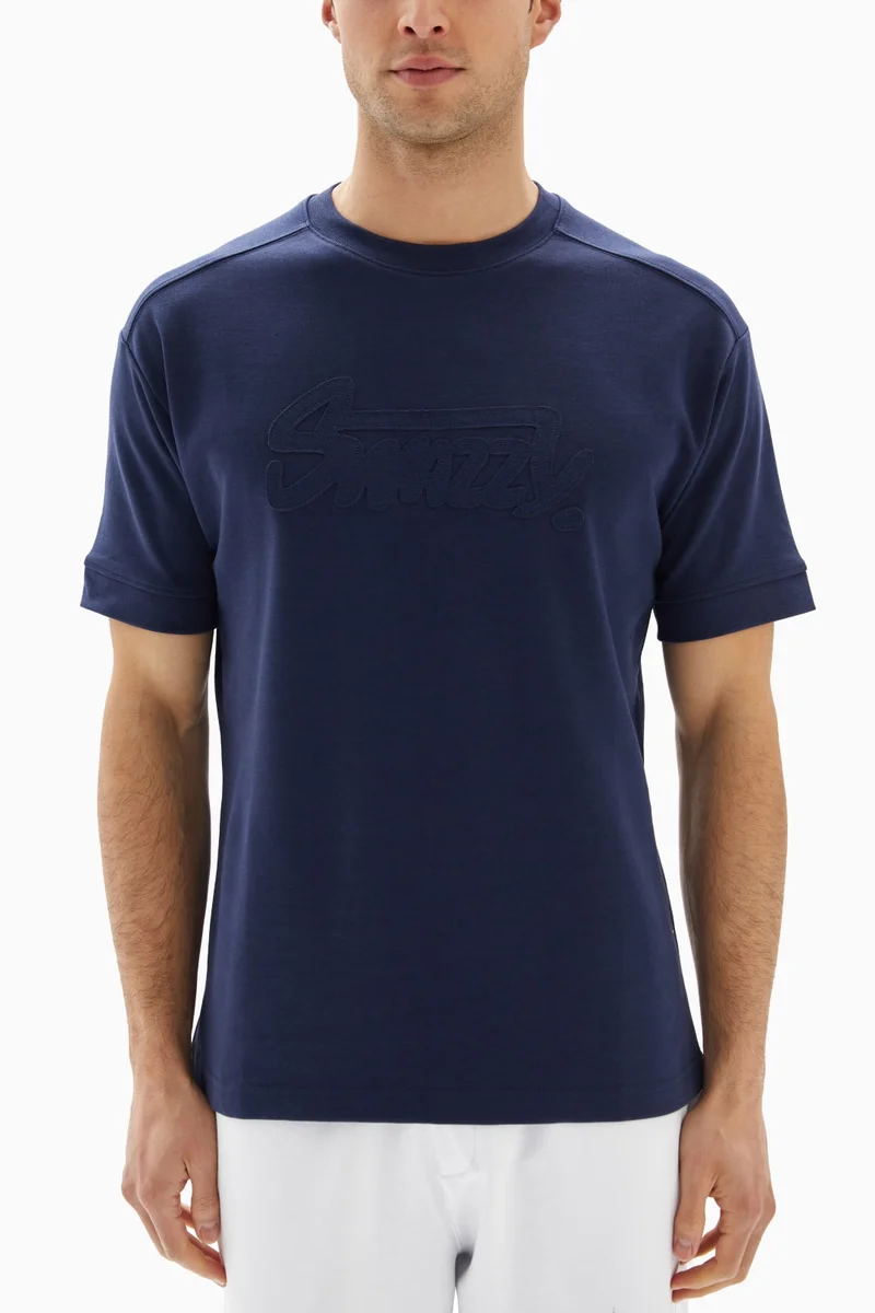 Wecre8 Navy Blue Minimalist T-shirt By WECRE8