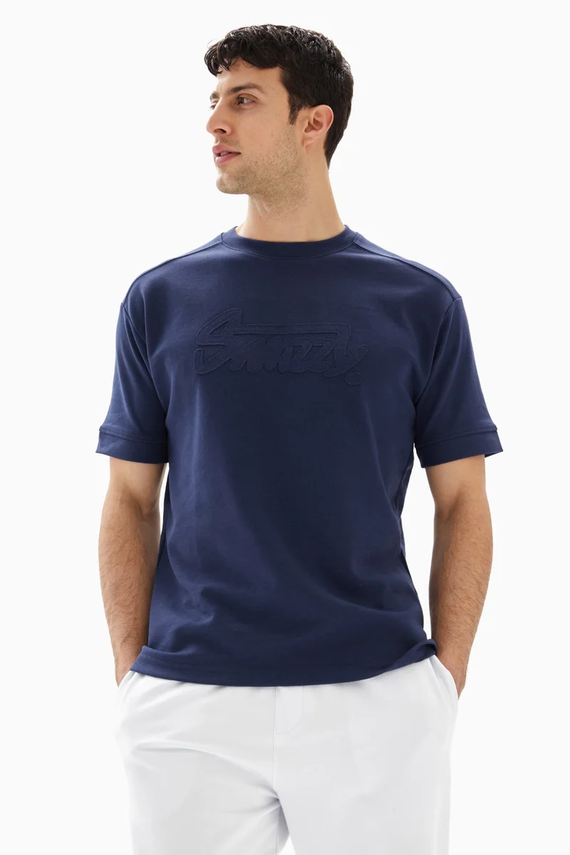 Wecre8 Navy Blue Minimalist T-shirt By WECRE8