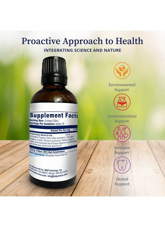 BioPure - O3 Oils Gamma – Nutraceutical Supplement That Combines Ozonated Organic & Natural Oils to Support Immune System, Dental Health, Gut Health, Balanced Microbiome, & Whole-Body Wellness – 50ml - Image 1