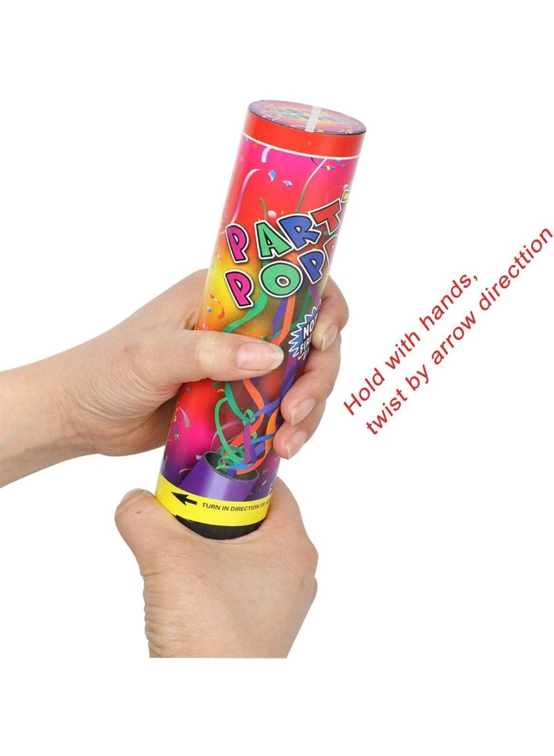 Pack of 6 Party Popper Confetti with Spring Loaded, Used for Party Birthday Festival Celebration 6 inch Size  - Image 4