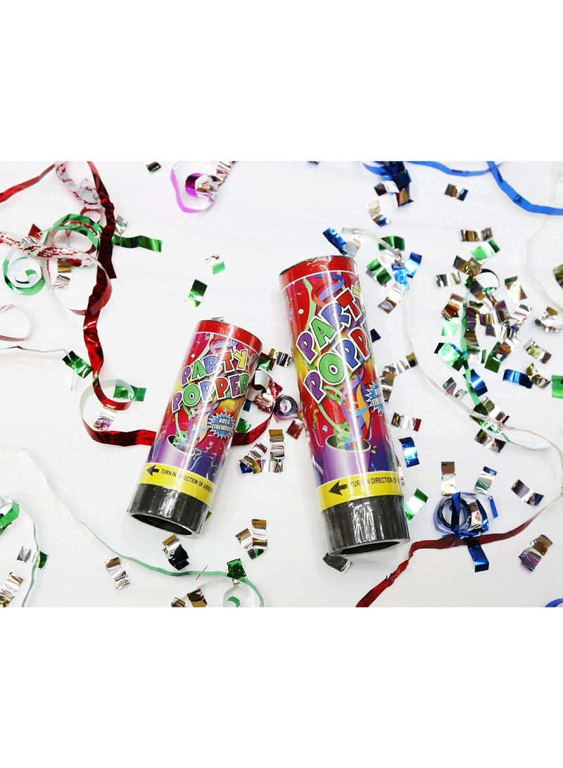 Pack of 6 Party Popper Confetti with Spring Loaded, Used for Party Birthday Festival Celebration 6 inch Size  - Image 5