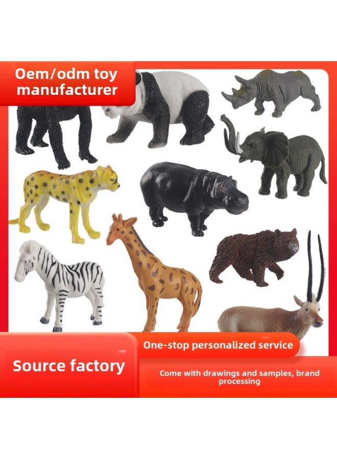 Dinosaur Wild Animal Model Farm Animals Are Suitable For Babies Over 3 Years Old-Color:5-inch 12 Wild Animals (with Siberian Tiger + Monkey)  - Image 2